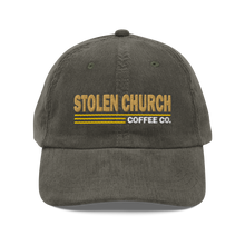 Load image into Gallery viewer, Stolen Church Coffee Olive Corduroy Hat
